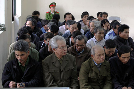 Các bị cáo tại phiên tòa