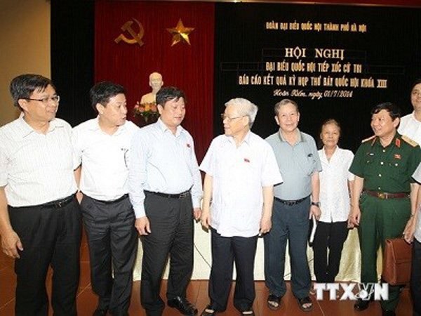Tổng Bí thư Nguyễn Phú Trọng tiếp xúc cử tri Hà Nội