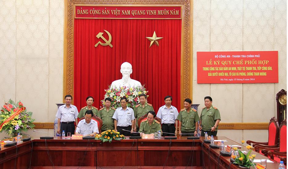 Bộ Công an và Thanh tra Chính phủ ký Quy chế phối hợp quyết khiếu nại, tố cáo và phòng, chống tham nhũng