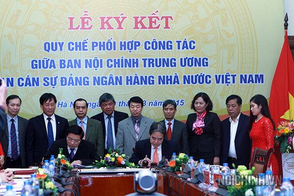 Ban Nội chính Trung ương và Ban cán sự đảng Ngân hàng Nhà nước Việt Nam ký Quy chế phối hợp trong công tác phòng ngừa tham nhũng