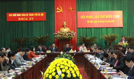 Hội nghị Ban Chấp hành Đảng bộ thành phố Hà Nội lần thứ 19