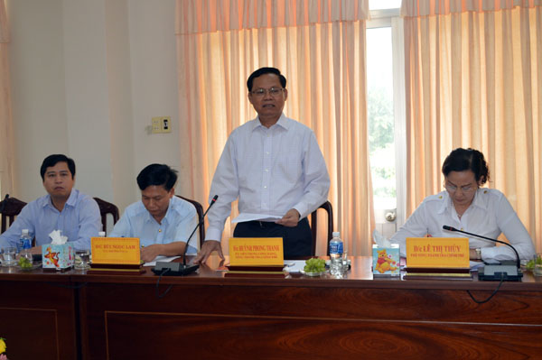 Tổng Thanh tra Chính phủ Huỳnh Phong Tranh làm việc tại tỉnh Ninh Thuận