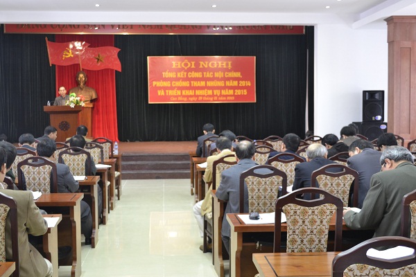 Các đại biểu dự Hội nghị triển khai nhiệm vụ công tác nội chính và PCTN năm 2015