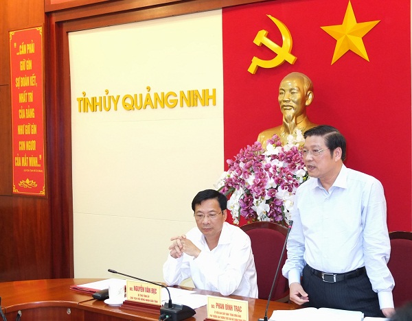 Đồng chí Phan Đình Trạc, Ủy viên Trung ương Đảng, Phó trưởng Ban Thường trực Ban Nội chính Trung ương, thành viên Ban Chỉ đạo Trung ương về phòng, chống tham nhũng phát biểu kết luận