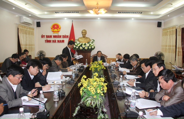 Một cuộc họp của Ủy ban nhân dân tỉnh Hà Nam