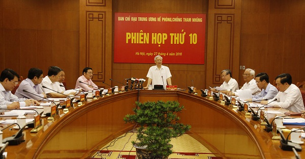 Phiên họp thứ 10 của Ban Chỉ đạo Trung ương về phòng, chống tham nhũng