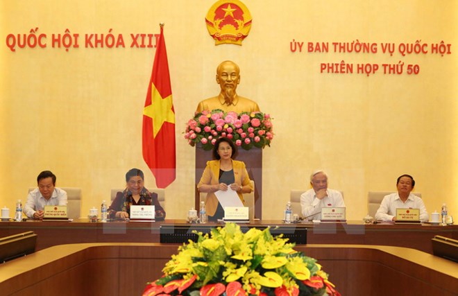 Chủ tịch Quốc hội Nguyễn Thị Kim Ngân phát biểu bế mạc phiên họp thứ 50 Ủy ban Thường vụ Quốc hội