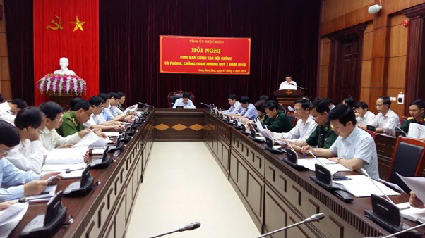 Hội nghị giao ban công tác nội chính và phòng, chống tham nhũng tỉnh Điện Biên