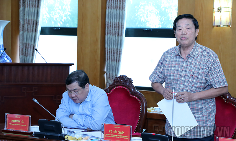 Đồng chí Vũ Tiến Chiến, nguyên Ủy viên Trung ương Đảng, Chánh Văn phòng Ban Chỉ đạo Trung ương về phòng, chống tham nhũng