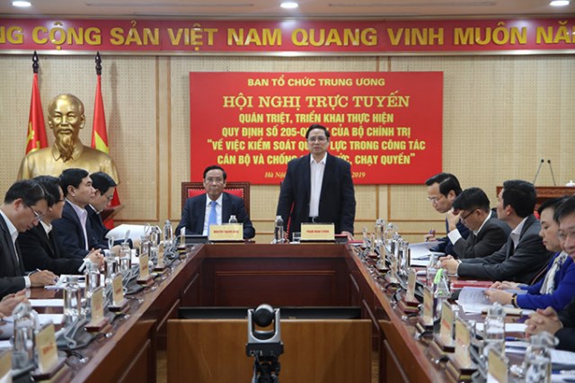 Hội nghị trực tuyến quán triệt, triển khai thực hiện Quy định số 205-QĐ/TW ngày 23/9/2019 của Bộ Chính trị về việc kiểm soát quyền lực trong công tác cán bộ và chống chạy chức, chạy quyền