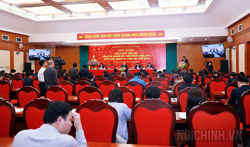 Quang cảnh Hội nghị trực tuyến toàn quốc ngành Nội chính Đảng 