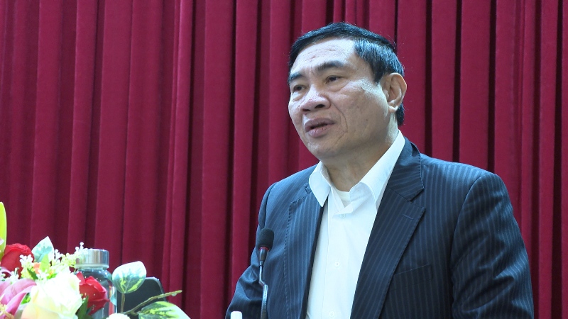 Đồng chí Trần Quốc Cường, Ủy viên Trung ương Đảng, Phó trưởng Ban Nội chính Trung ương phát biểu tại Hội nghị