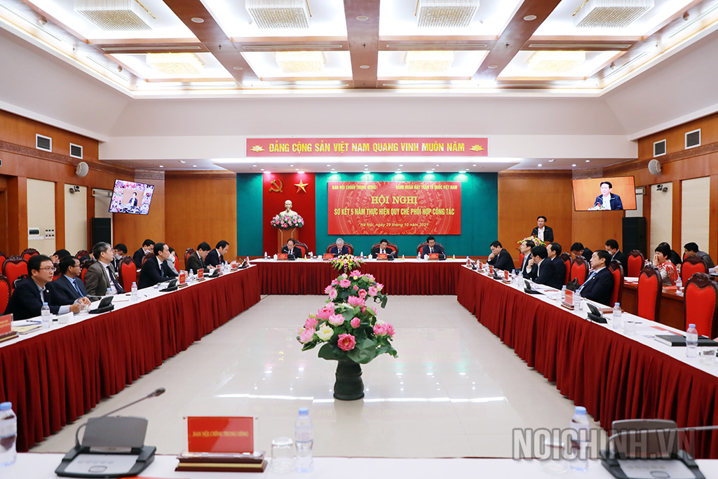 Ban Nội chính Trung ương và Ủy ban Kiểm tra Trung ương sơ kết 5 năm thực hiện quy chế phối hợp công tác