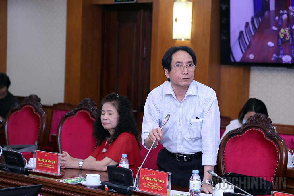 GS. TS Nguyễn Minh Đoan, giảng viên cao cấp, nguyên trưởng khoa Đại học Luật Hà Nội, thành viên Thường trực Tổ Biên tập Đề án