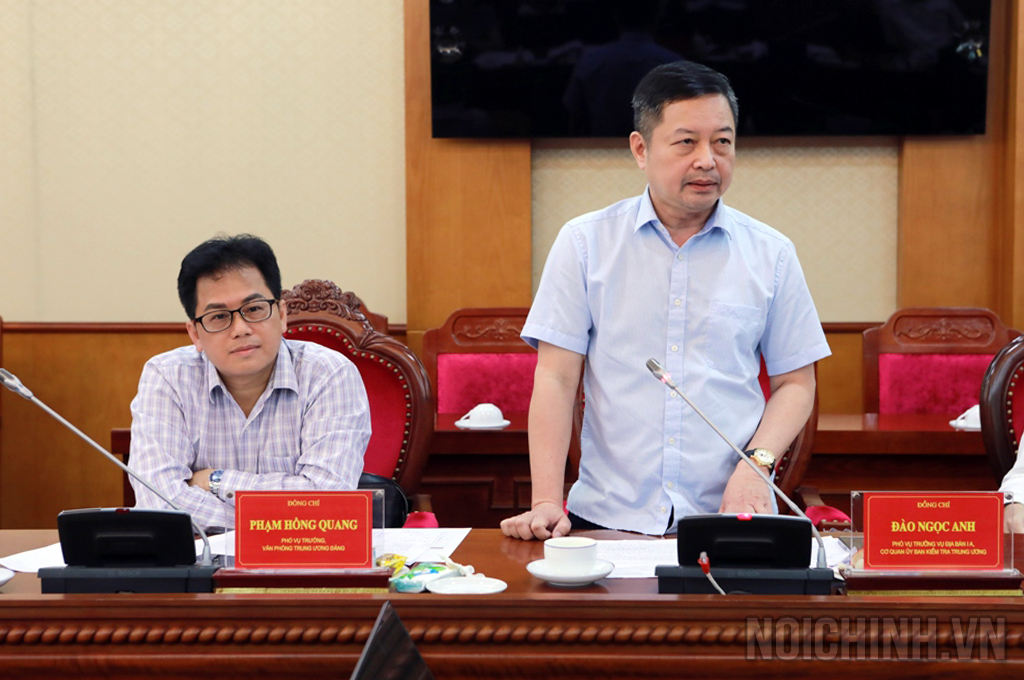 Đồng chí Đào Ngọc Anh, Phó Vụ trưởng Vụ Địa bàn 1A, Ủy ban Kiểm tra Trung ương