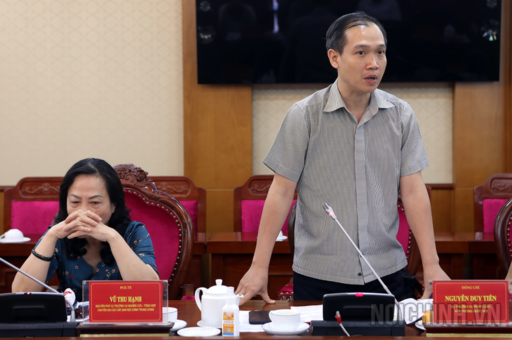 Đồng chí Nguyễn Duy Tiến, Vụ trưởng Vụ Pháp luật, Văn phòng Quốc hội