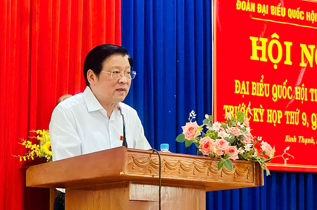 Đồng chí Phan Đình Trạc, Ủy viên Bộ Chính trị, Bí thư Trung ương Đảng, Trưởng Ban Nội chính Trung ương phát biểu