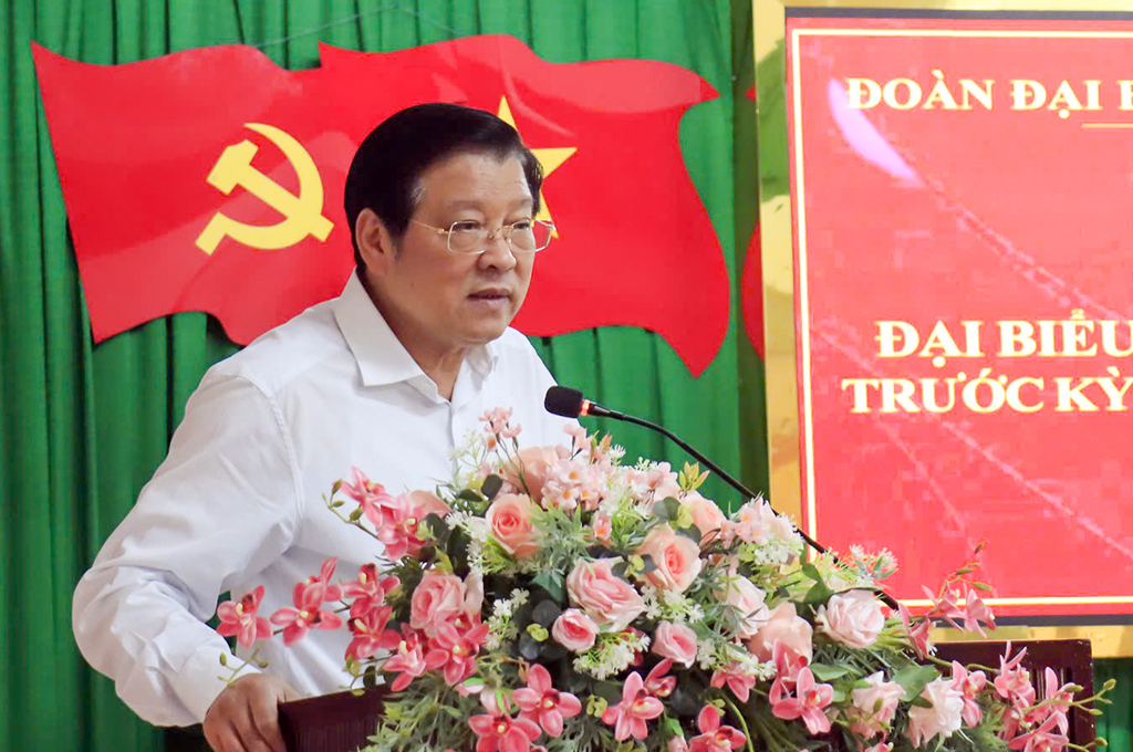 Đồng chí Phan Đình Trạc, Ủy viên Bộ Chính trị, Bí thư Trung ương Đảng, Trưởng Ban Nội chính Trung ương phát biểu