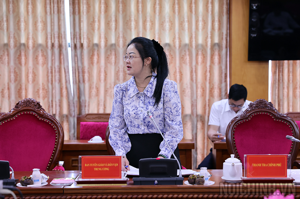 Đại diện Ban Tuyên giáo và Dân vận Trung ương phát biểu 