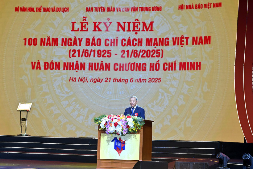 Đồng chí Tổng Bí thư Tô Lâm phát biểu tại buổi Lễ