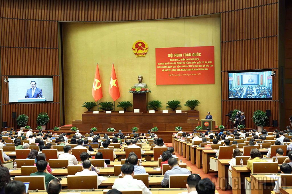 Quang cảnh Hội nghị tại điểm cầu Nhà Quốc hội