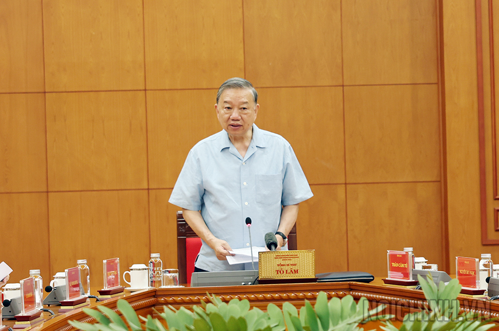 Đồng chí Tổng Bí thư Tô Lâm phát biểu chỉ đạo tại Cuộc họp Thường trực của Ban Chỉ đạo Trung ương về phòng, chống tham nhũng, lãng phí, tiêu cực