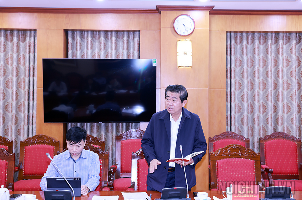 Phát biểu kết luận buổi làm việc, đồng chí Võ Văn Dũng, Ủy viên Trung ương Đảng, Phó Trưởng Ban Ban Nội chính Trung ương phát biểu kết luận