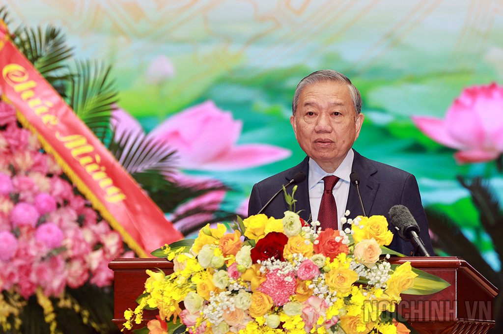 Đồng chí Tô Lâm, Tổng Bí thư Ban Chấp hành Trung ương Đảng Cộng sản Việt Nam phát biểu tại Lễ Kỷ niệm